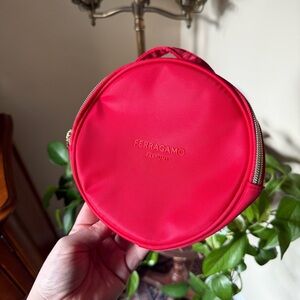 Salvatore Ferragamo Red Round Women's Pouch